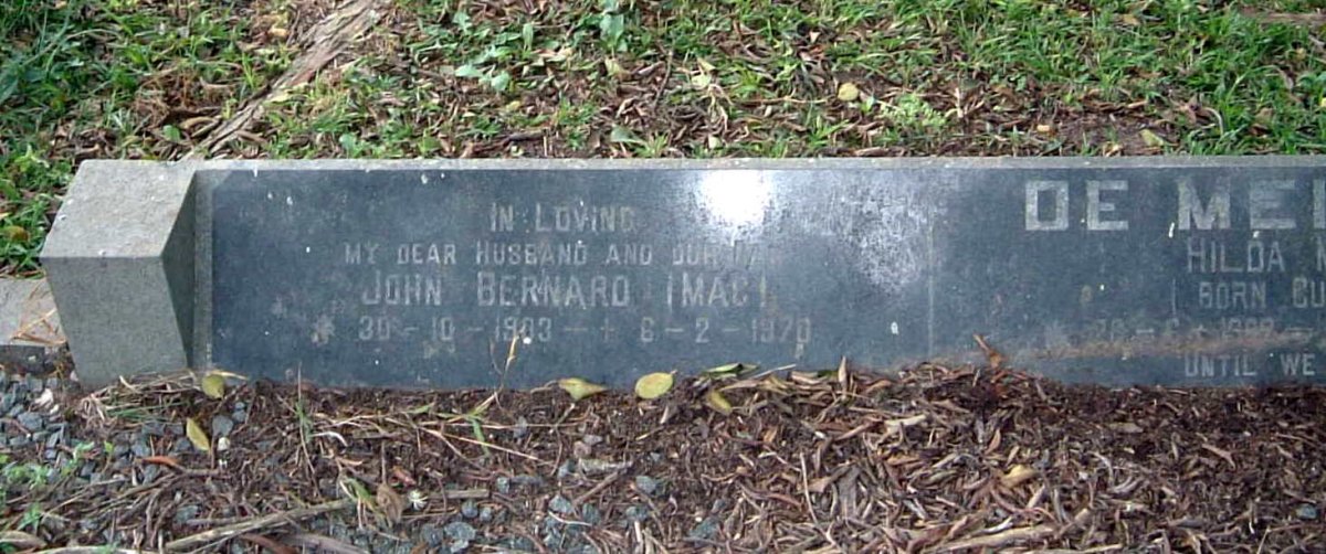 MEILLON John Bernard, de 1903-1970 &amp; Hilda Mary CUSENS 1902-1979 :: DE MEILLON Ronald Eugene 1941-1946