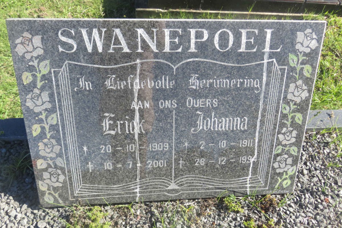 SWANEPOEL Erick 1909-2001 &amp; Johanna 1911-1994