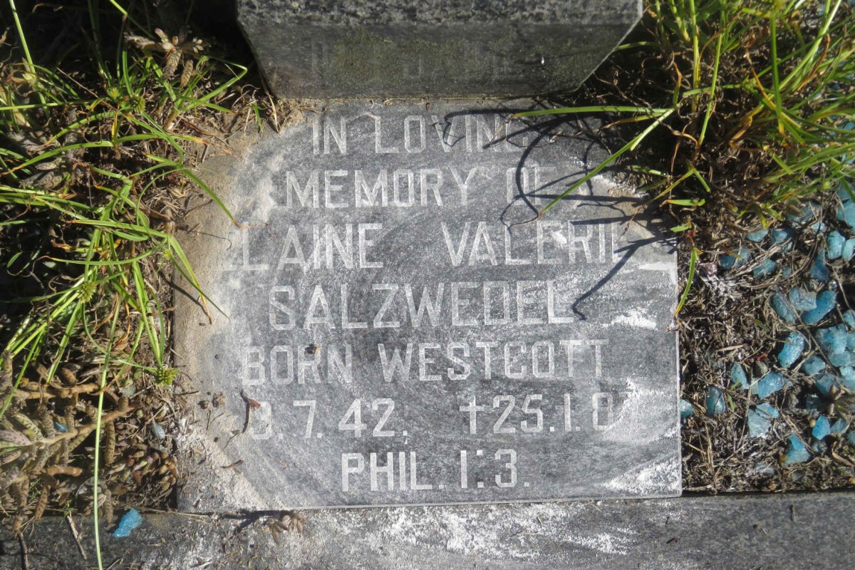 SALZWEDEL Elaine Valerie nee WESTCOTT 1942-1987