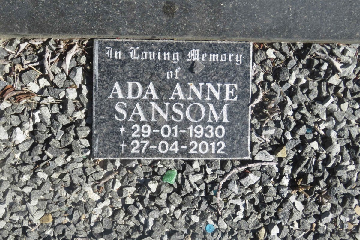 SANSOM Ada Anne 1930-2012