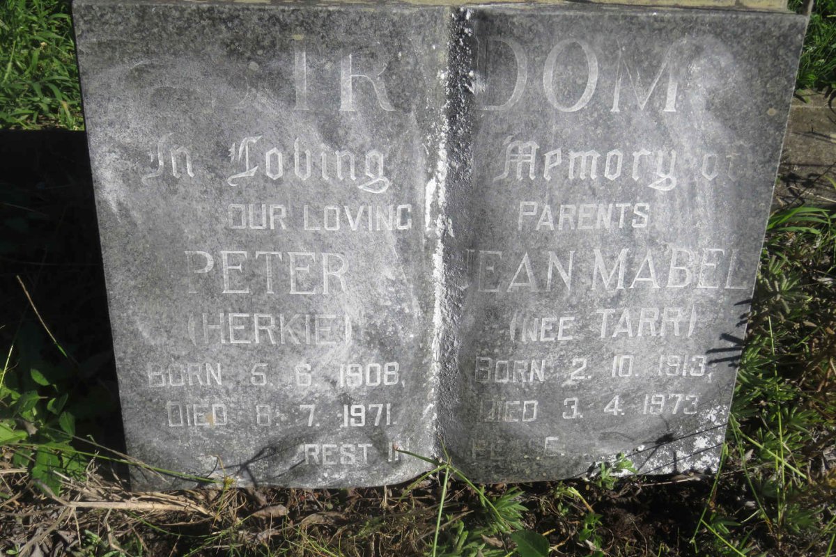 STRYDOM Peter 1908-1971 &amp; Jean Mabel TARR 1913-1973