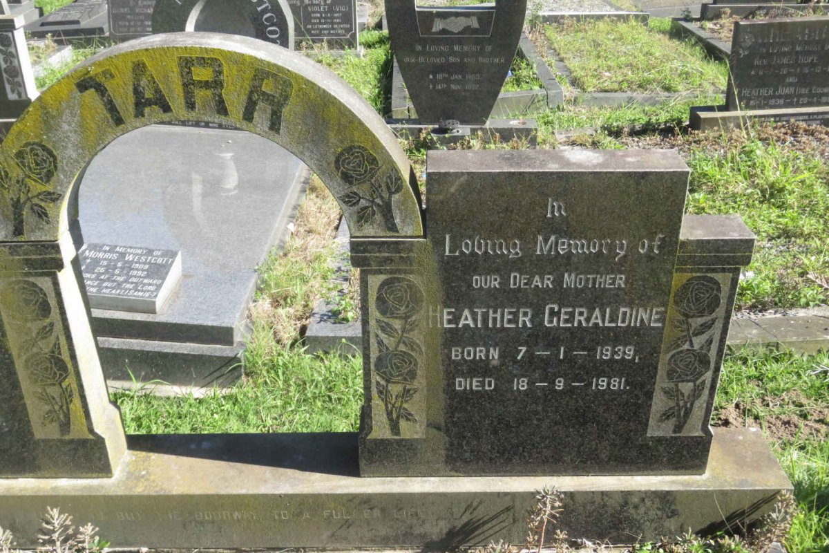 TARR Hubert Raymond 1925-1976 &amp; Heather Geraldine 1939-1981