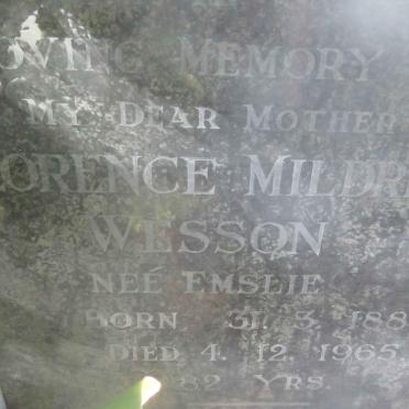 WESSON Florence Mildred nee EMSLIE 1883-1965