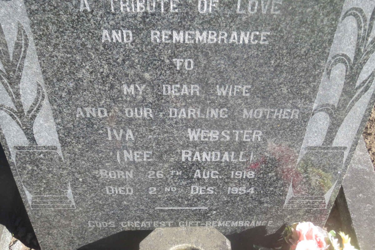 WEBSTER Iva nee RANDALL 1918-1954