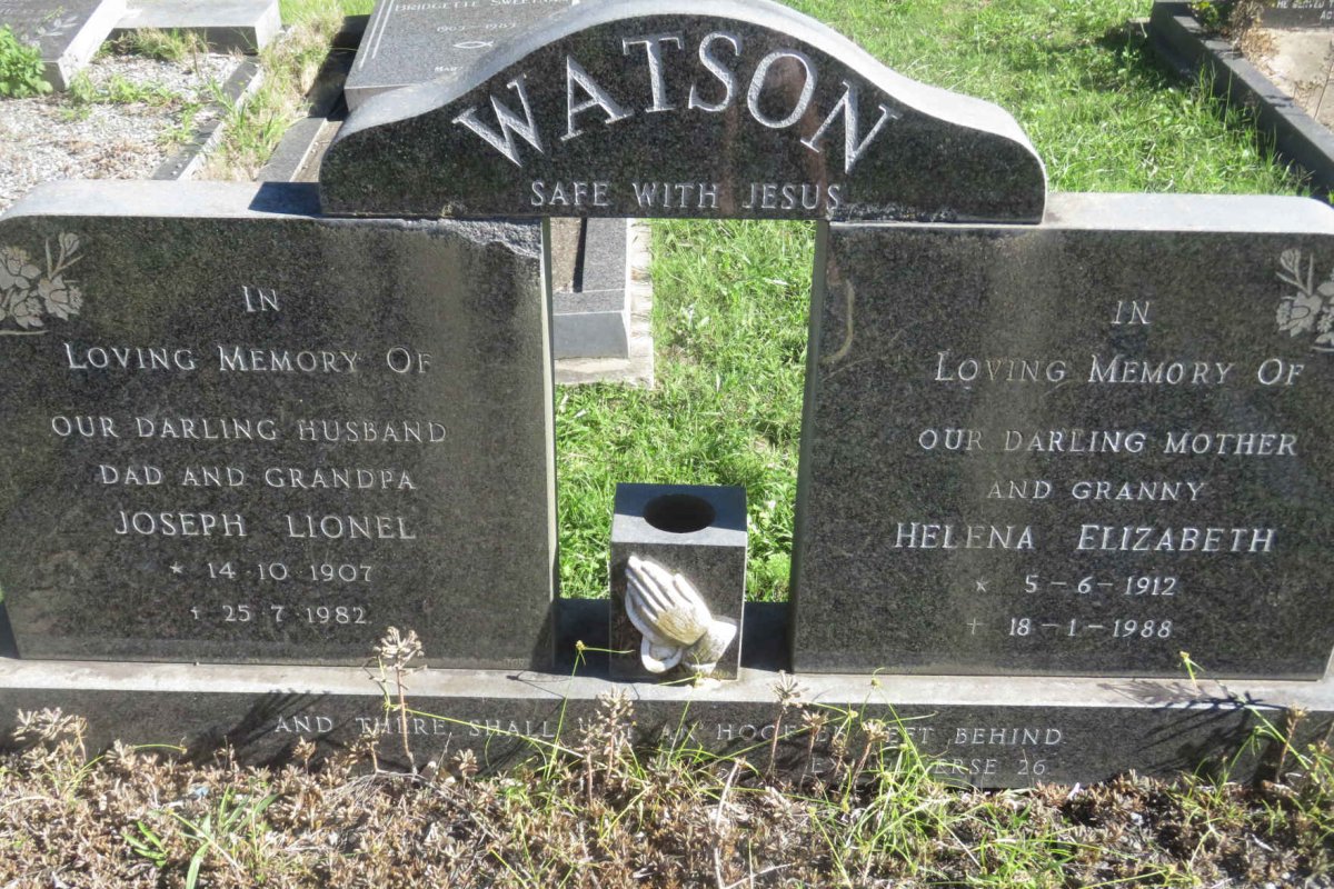WATSON Joseph Lionel 1907-1982 &amp; Helena Elizabeth 1912-1988