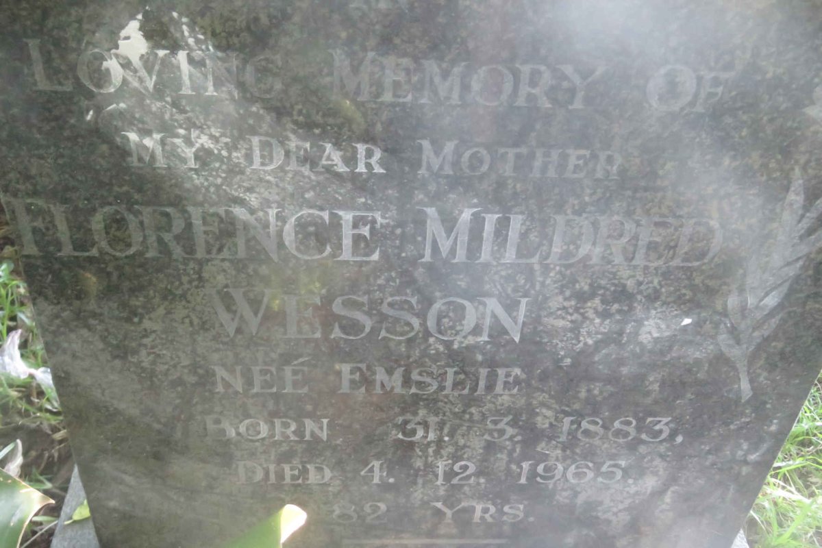 WESSON Florence Mildred nee EMSLIE 1883-1965
