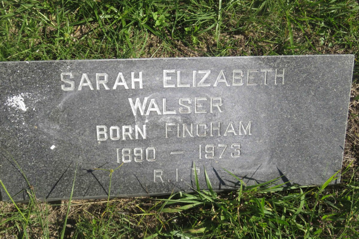 WALSER Sarah Elizabeth nee FINCHAM 1890-1973