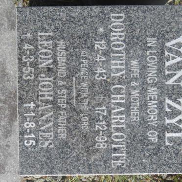 ZYL Leon Johannes, van 1953-2015 &amp; Dorothy Charlotte 1943-1998