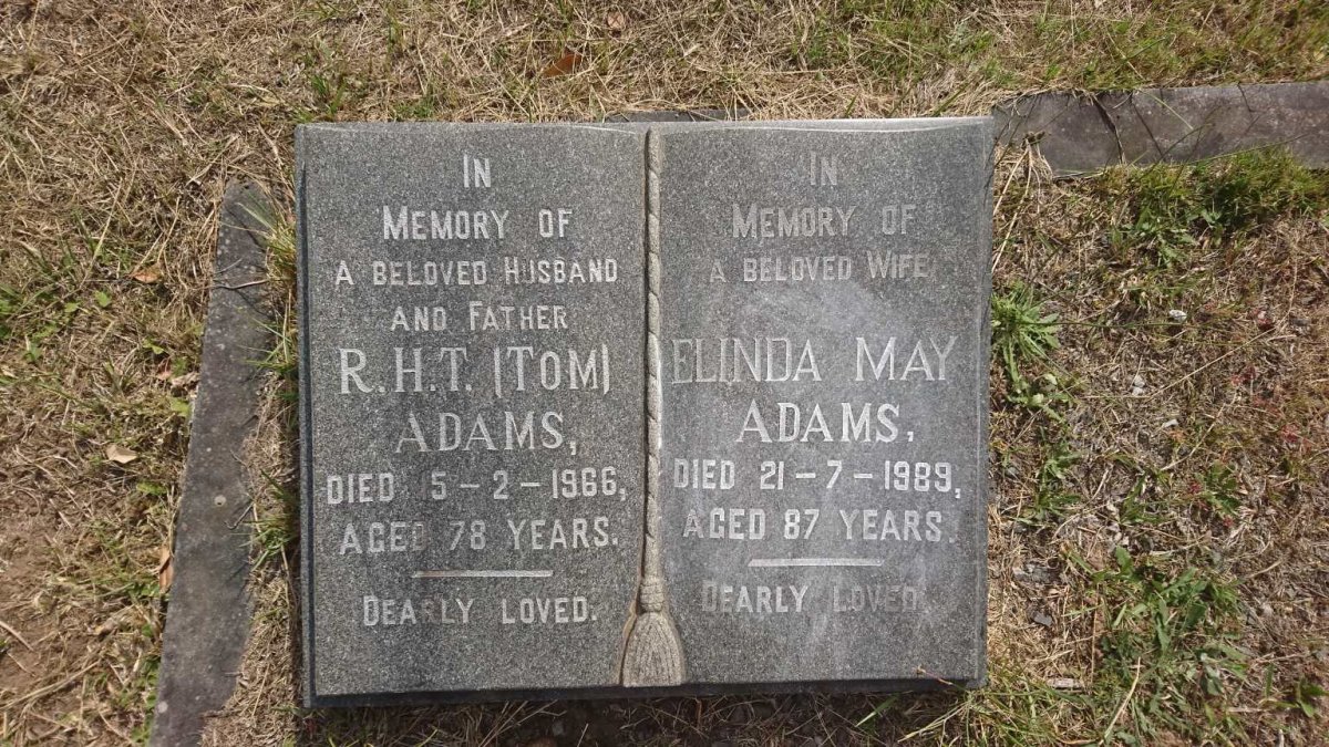 ADAMS R.H.T. -1966 &amp; Elinda May -1989