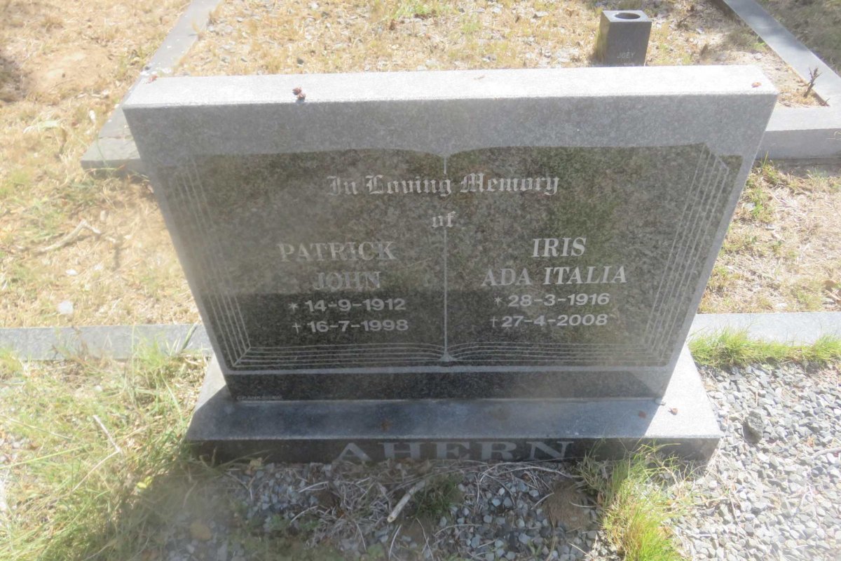 AHERN Patrick John 1912-1998 &amp; Iris Ada Italia 1916-2008