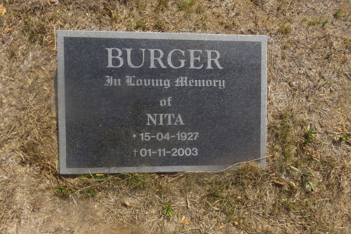 BURGER Nita 1927-2003