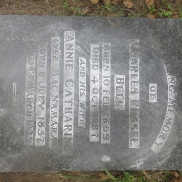 BELL Charles Russel 1859-1937 &amp; Annie Catharine MAC NAMARA 1857-1925
