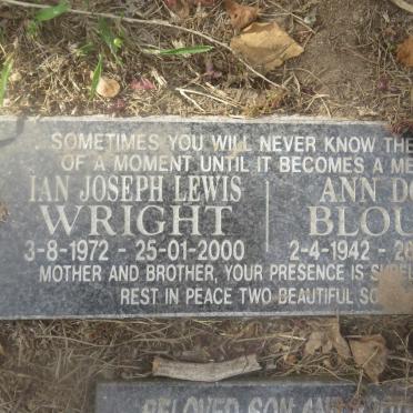 BLOUN? Anna Dorothy 1942- :: WRIGHT Ian Joseph Lewis 1972-2000