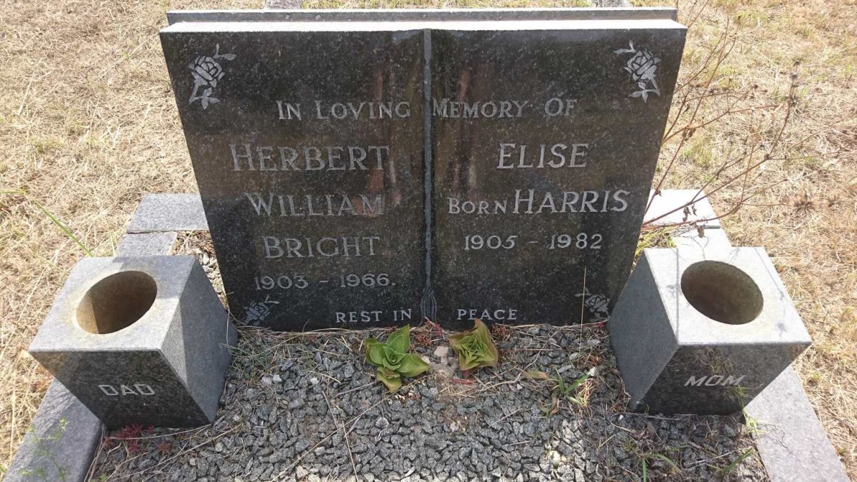 BRIGHT Herbert William 1903-1966 &amp; Elise HARRIS 1905-1982