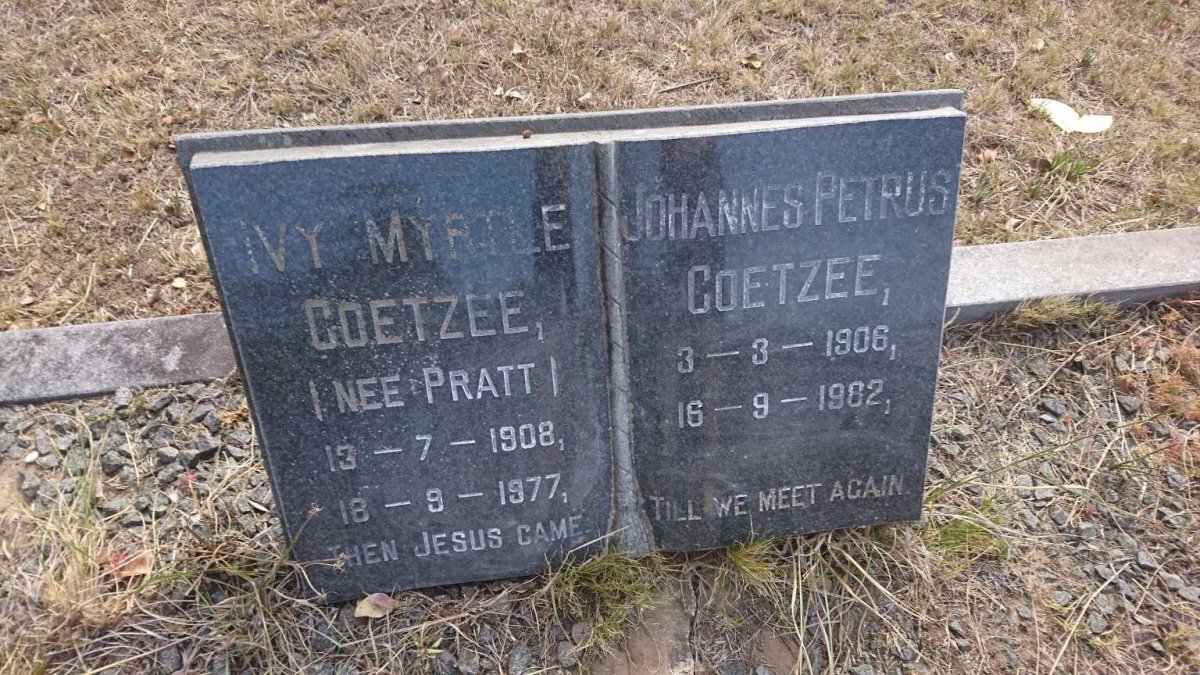 COETZEE Johannes Petrus 1906-1982 &amp; Ivy Myrtle PRATT 1908-1977