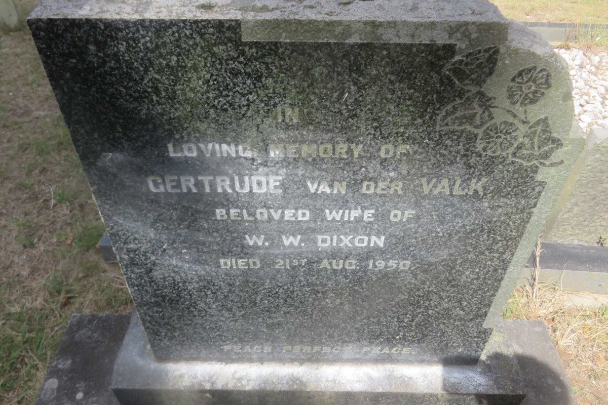 DIXON Gertrude, VAN DER VALK -1950