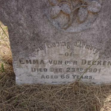 DECKEN Emma, von der -1901