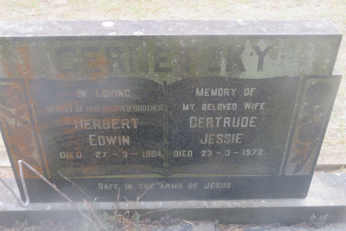 GERNETZKY Herbert Edwin -1984 &amp; Gertrude Jessie -1972