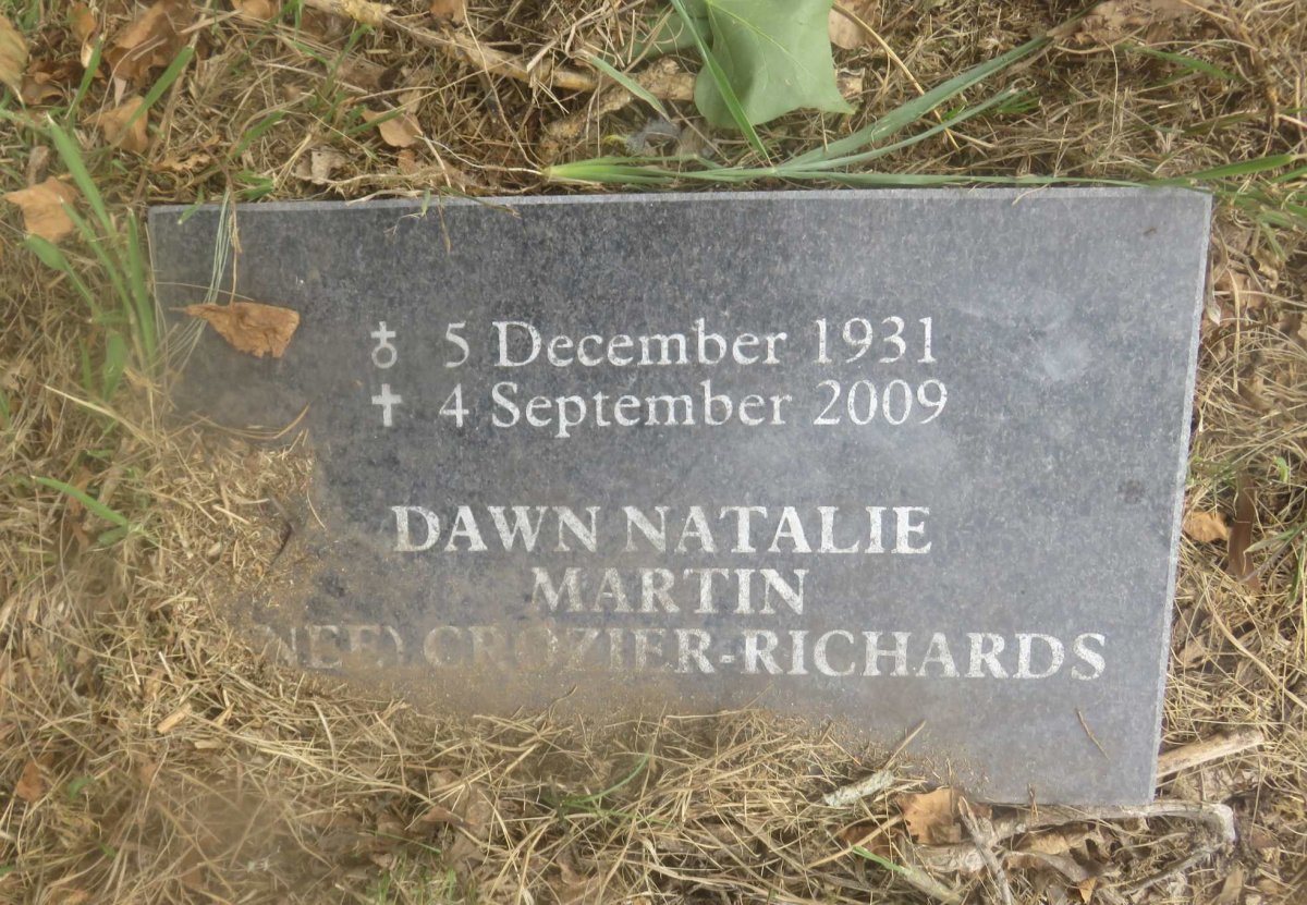MARTIN Dawn Natalie nee CROZIER-RICHARDS 1931-2009