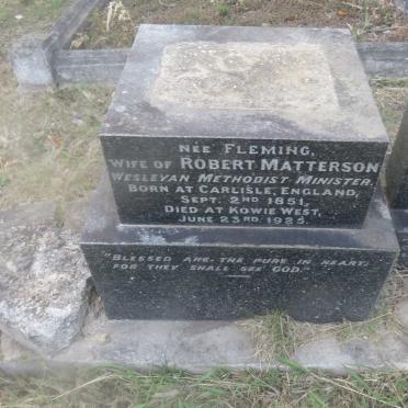 MATTERSON Emma nee FLEMING 1851-1925