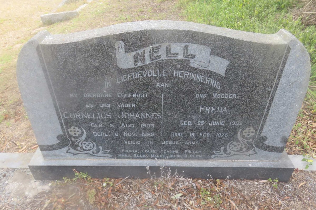 NELL Cornelius Johannes 1903-1969 &amp; Freda 1902-1975
