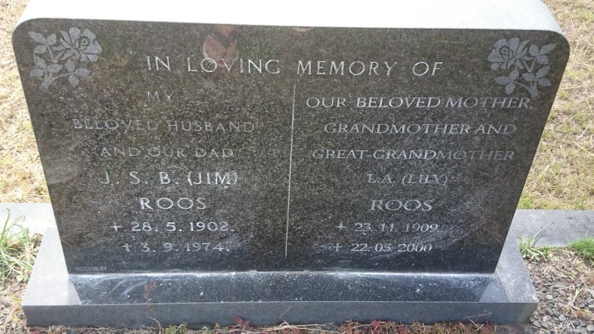 ROOS J.S.B. 1902-1974 &amp; L.A. 1909-2000