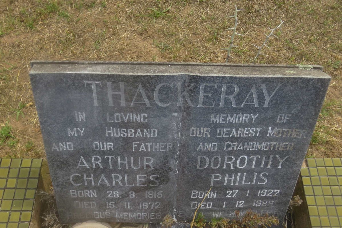 THACKERAY Arthur Charles 1915-1972 &amp; Dorothy Philis 1922-1989