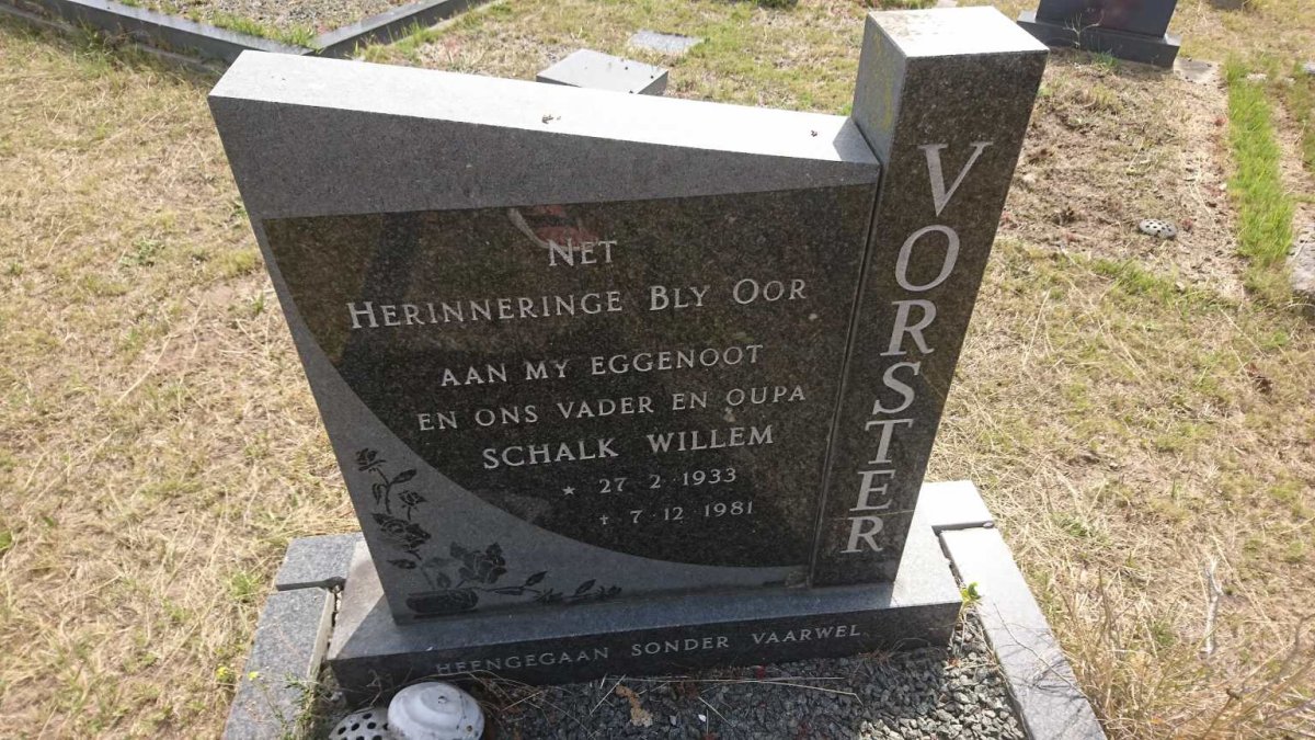 VORSTER Schalk Willem 1933-1981