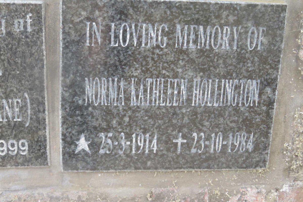 HOLLINGTON Norma Kathleen 1914-1984