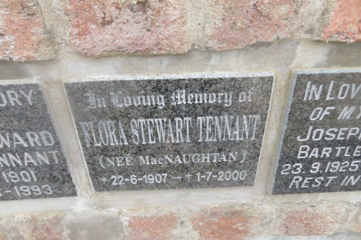 TENNANT Flora Stewart nee MacNAUGHTON 1907-2000