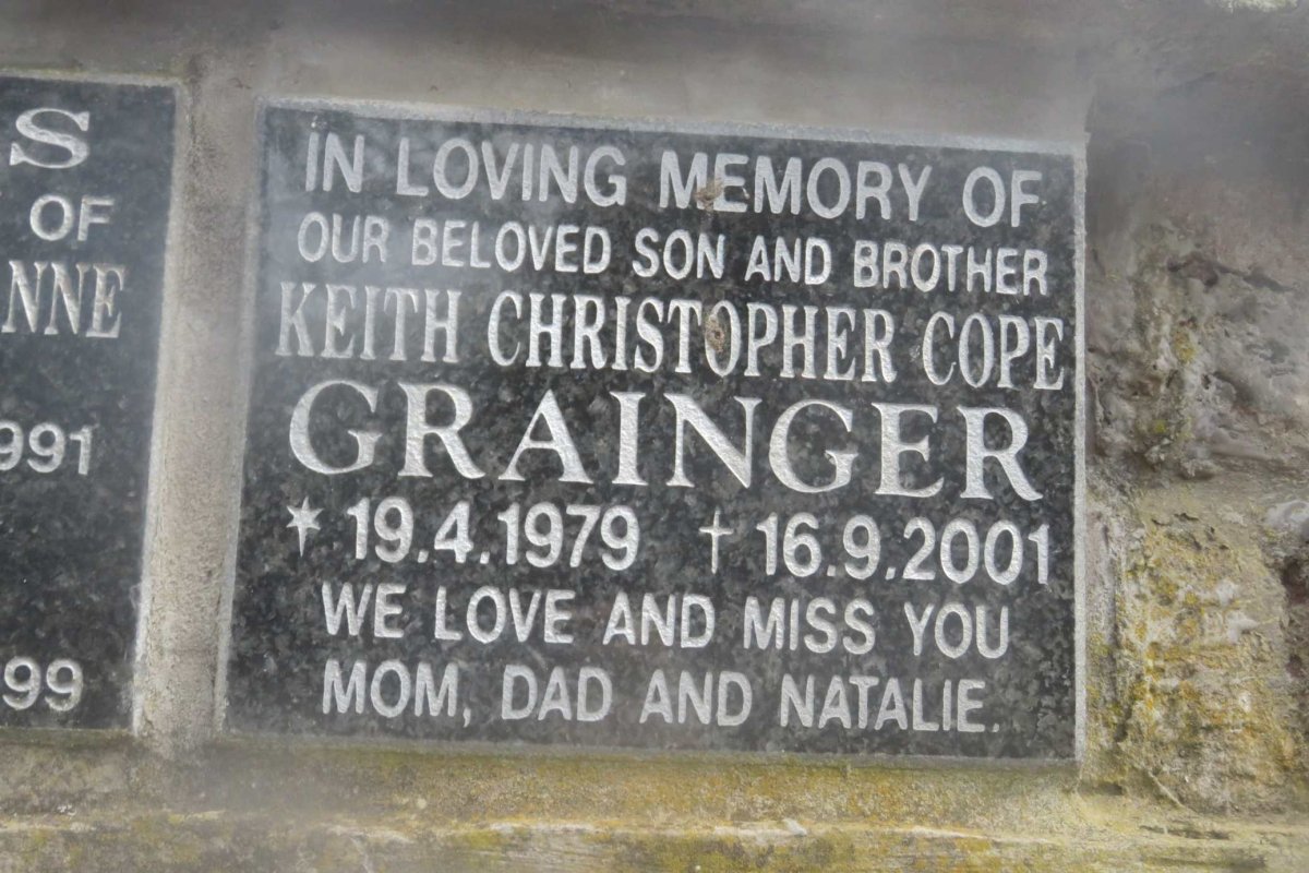 GRAINGER Keith Christopher Cope 1979-2001