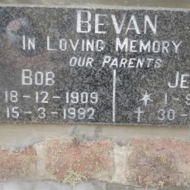 BEVAN Bob 1909-1992 &amp; Jean 1910-1995