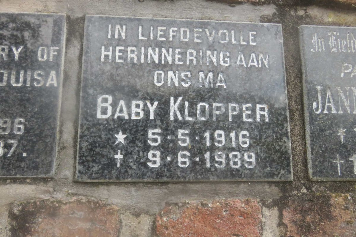 KLOPPER Baby 1916-1989
