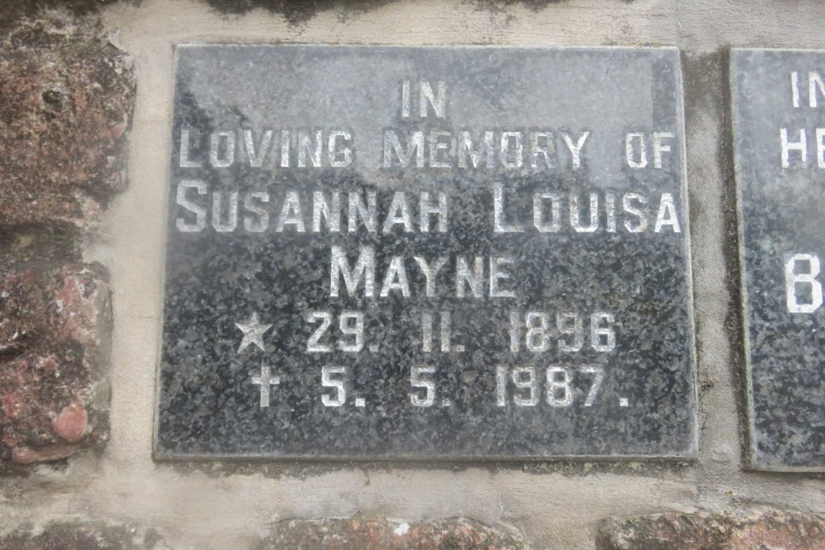 MAYNE Susannah Louisa 1896-1987