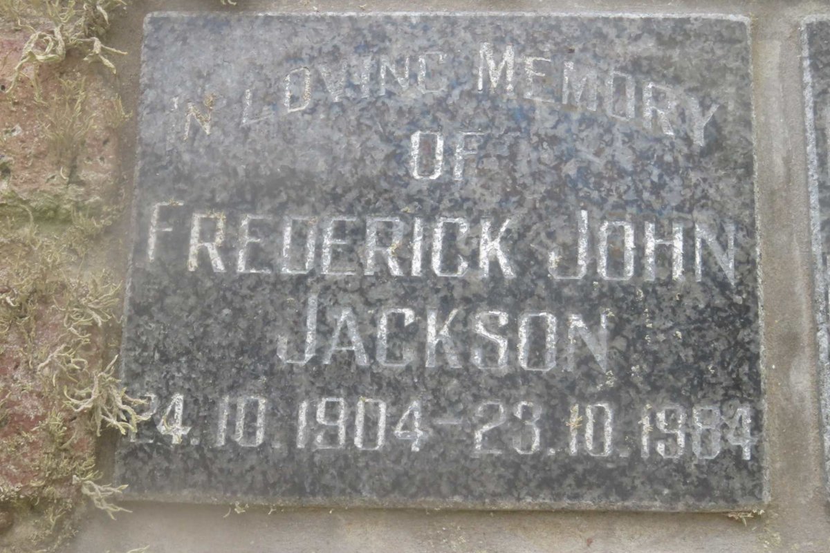 JACKSON Frederick John 1904-1984