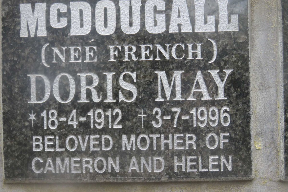 McDOUGALL Doris May nee FRENCH 1912-1996