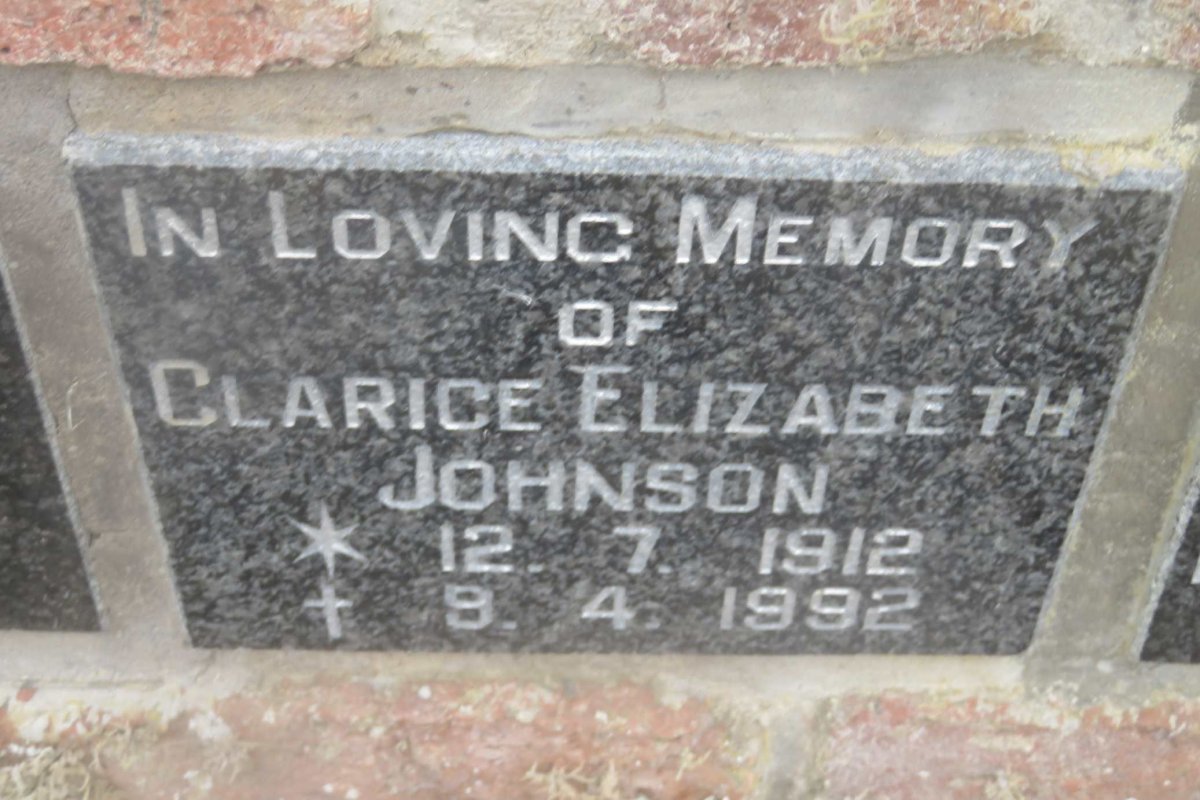 JOHNSON Clarice Elizabeth 1912-1992