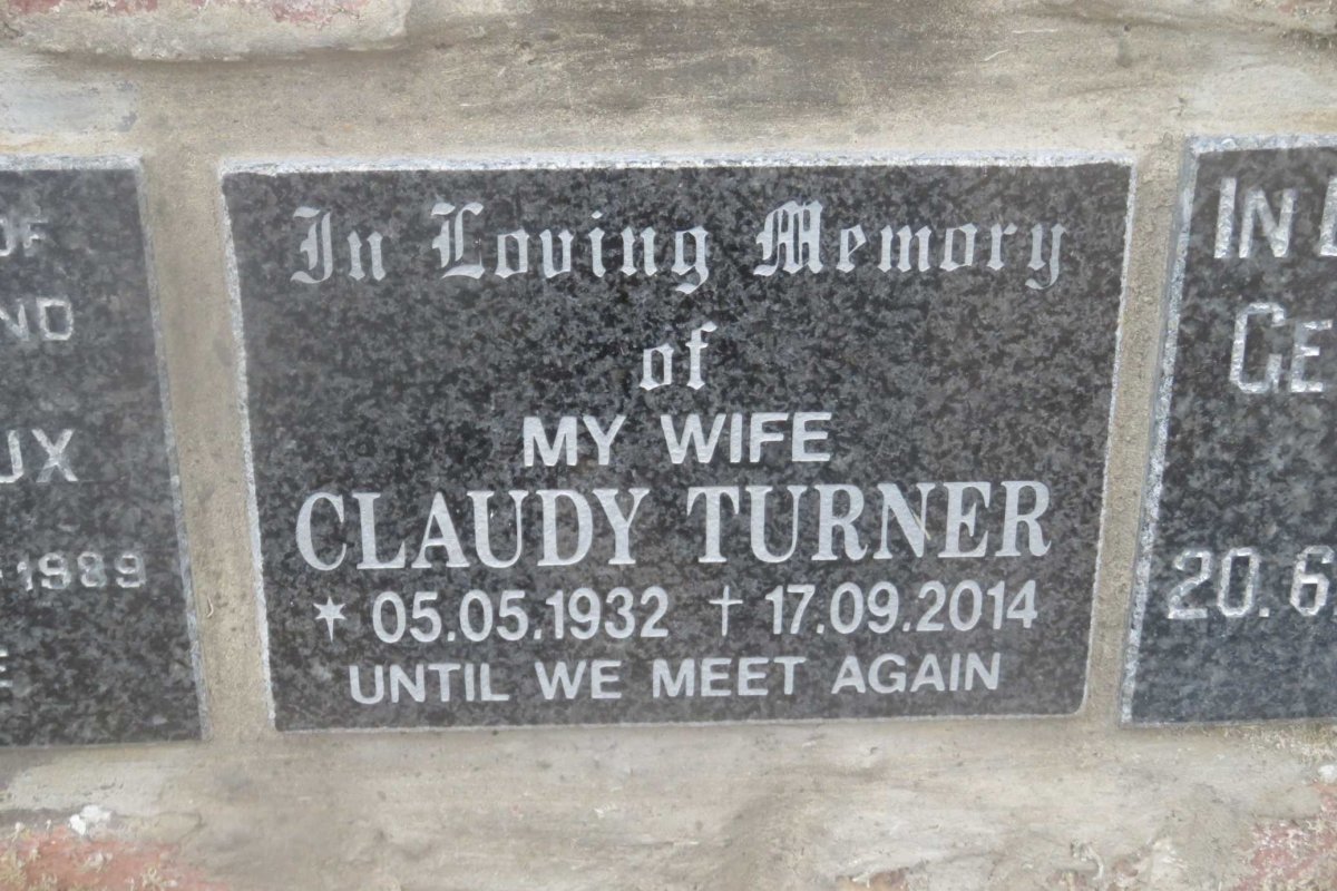 TURNER Claudy 1932-2014