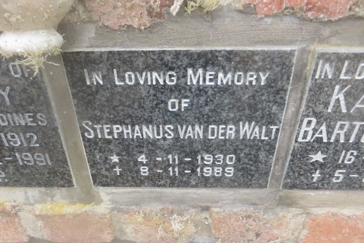 WALT Stephanus, van der 1930-1989