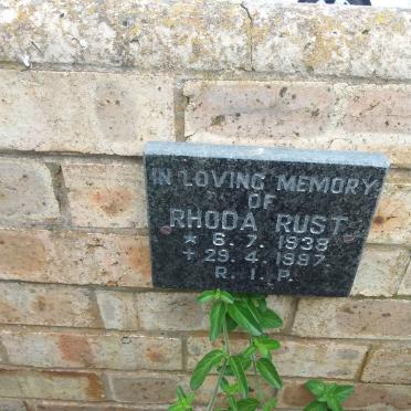 RUST Rhoda 1938-1997