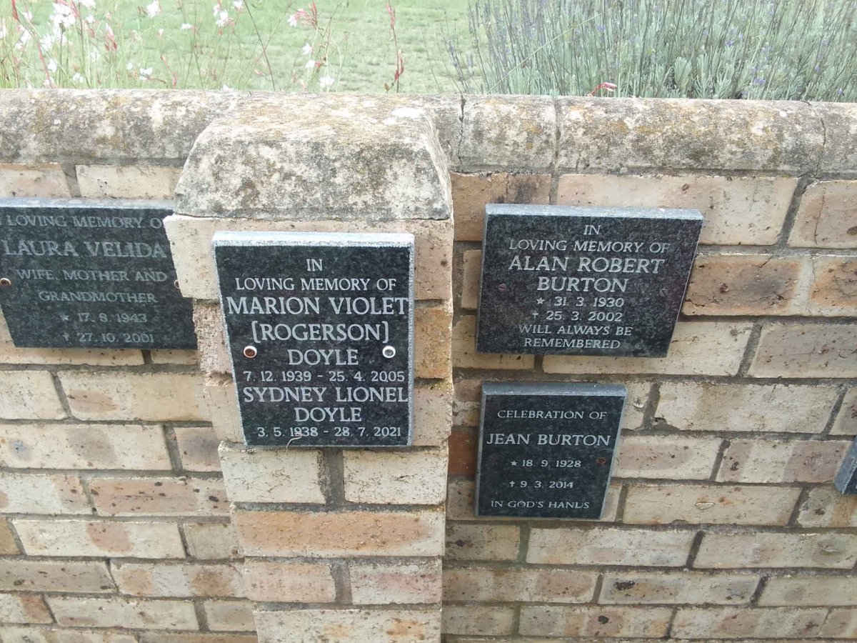 DOYLE Sydney Lionel 1938-2021 &amp; Marion Violet ROGERSON 1939-2005