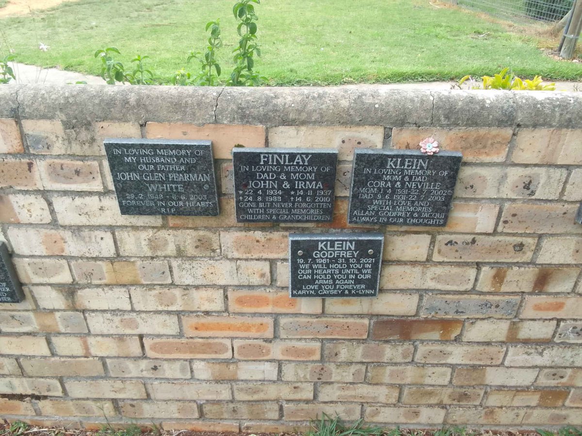 WHITE John Glen Pearman 1948-2003 :: FINLAY John 1934-1988 &amp; Irma 1937-2010