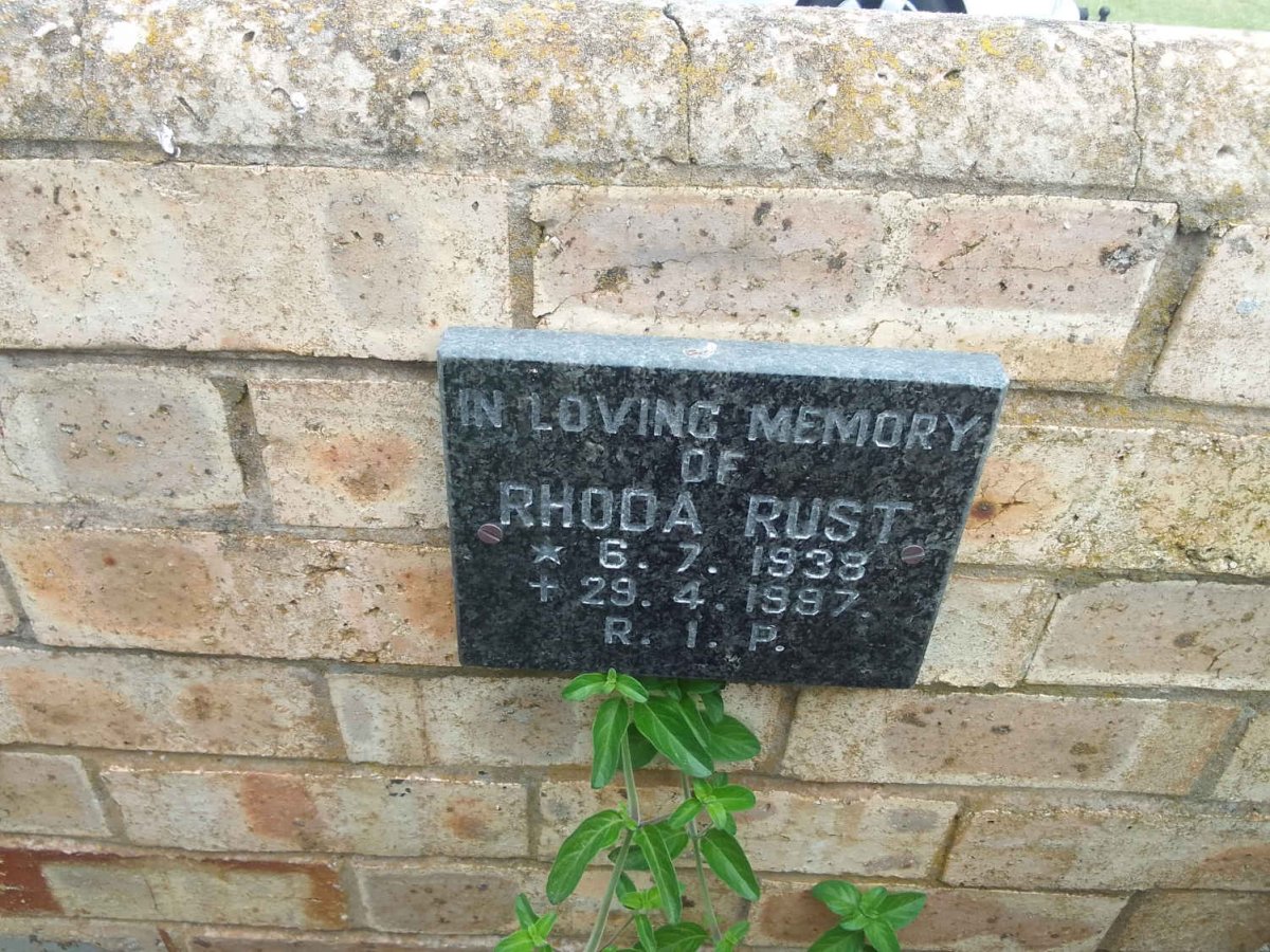 RUST Rhoda 1938-1997
