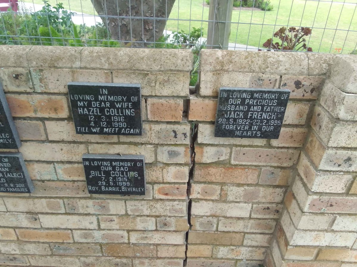 COLLINS Bill 1915-1999 &amp; Hazel 1916-1990 :: FRENCH Jack 1922-1955