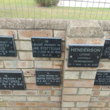 STOTTELAAR Jan 1928-1989 &amp; Martha 1925-2013 :: HENDERSON Lynne 1950-2020