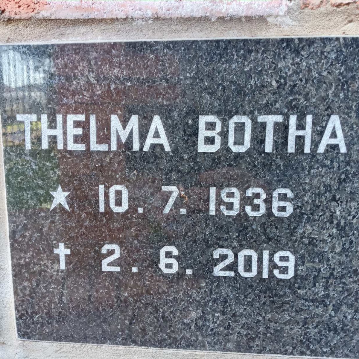 BOTHA Thelma 1936-2019