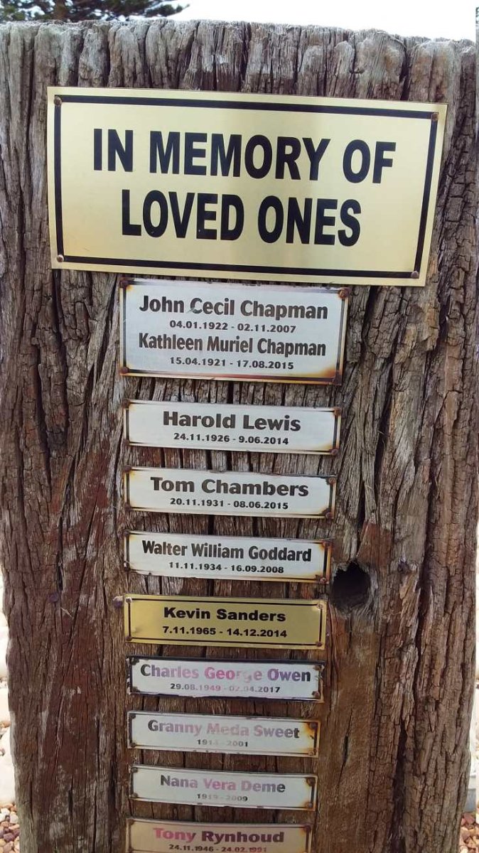 CHAPMAN John Cecil 1922-2007 &amp; Kathleen Muriel 1921-2015 :: LEWIS Harold 1926-2014 :: CHAMBERS Tom 1931-2015
