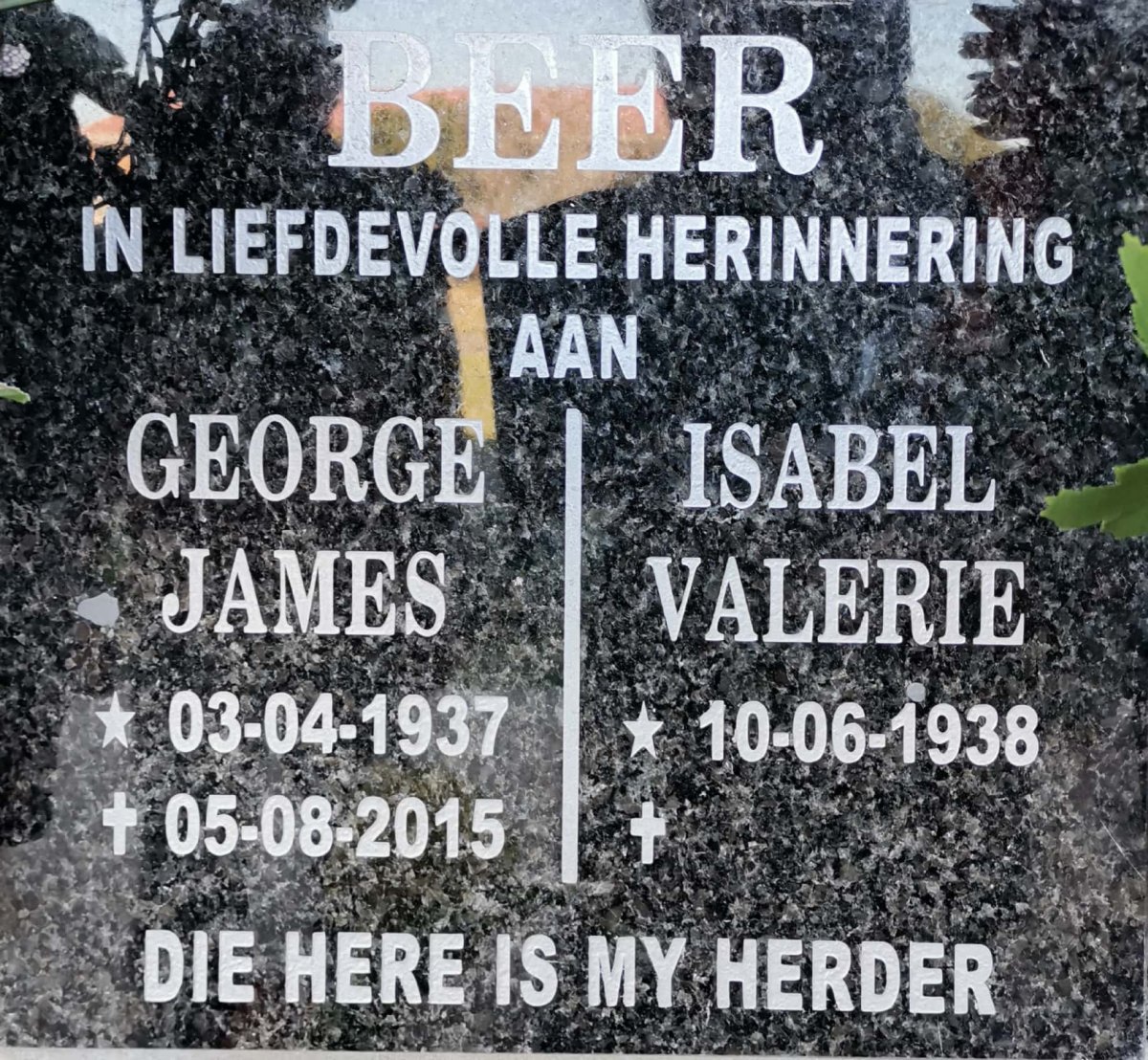 BEER George James 1937-2015 &amp; Isabel Valerie 1938-