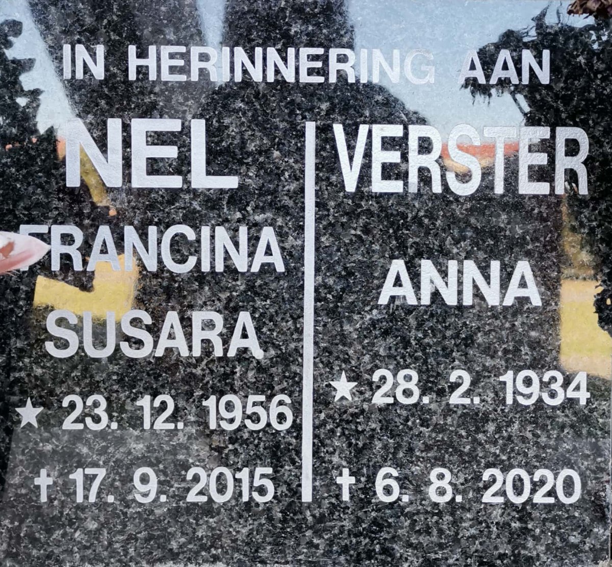 VERSTER Anna 1934-2020 :: NEL Francina Susara 1956-2015