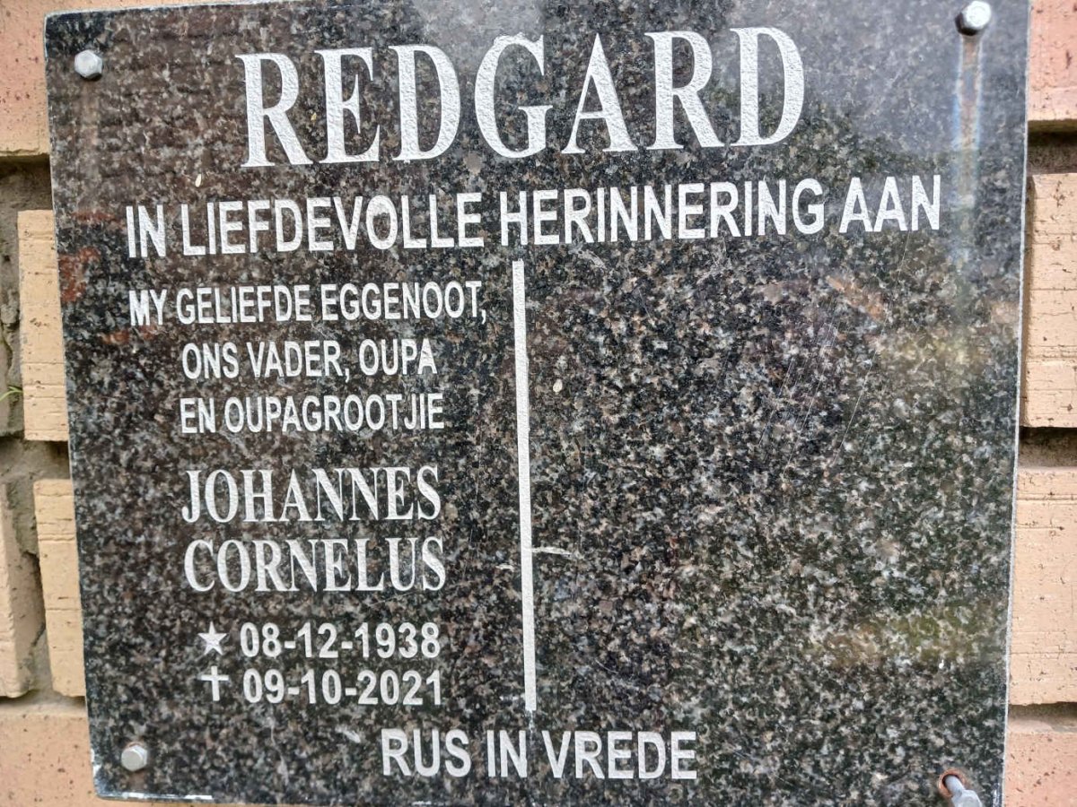 REDGARD Johannes Cornelus 1938-2021